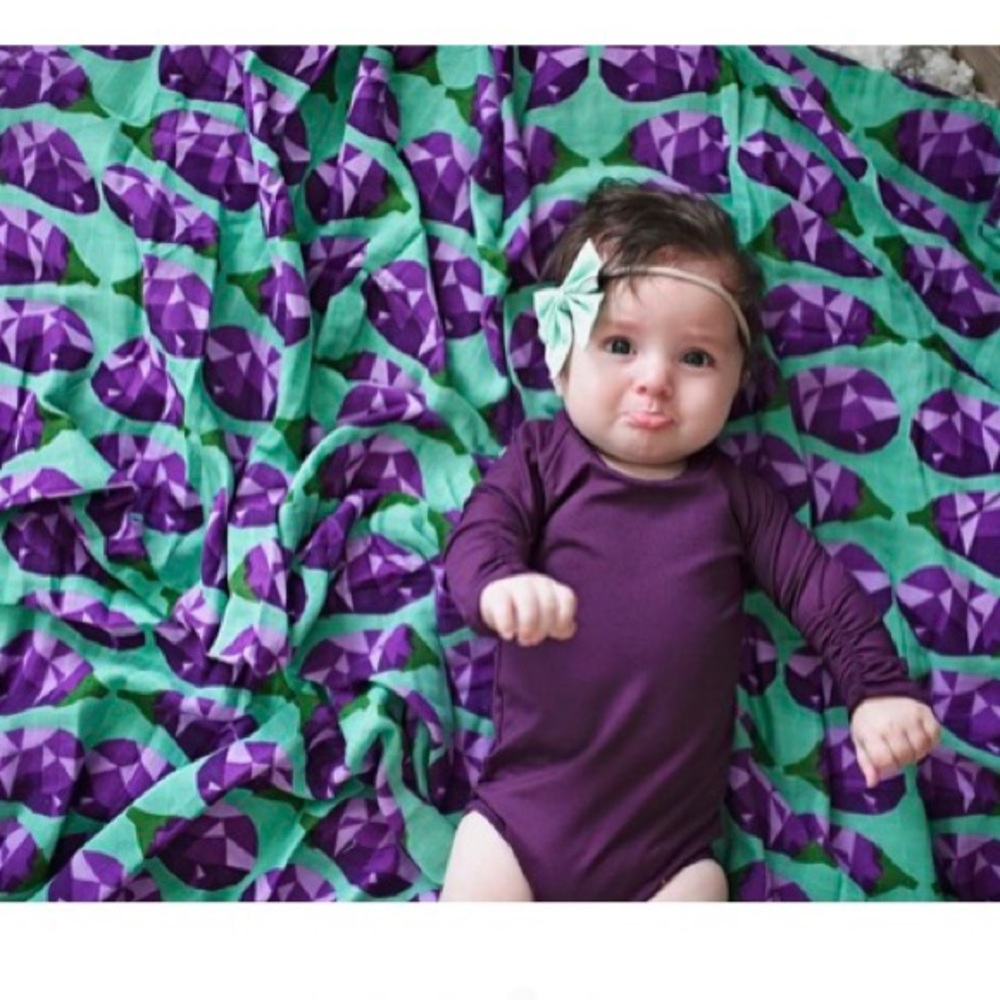 Swaddle Oliver Kit ODE TO EGGPLANT  Print COTTON SINGLE SWADDLE Cotton